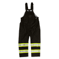 Tough Duck safety rain bib overall in black, front view