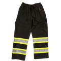 Tough Duck 300D safety rain waist pant in black, 2X and 3X sizing, front view