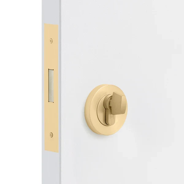 Satin Brass Euro Deadbolt Kit - Manovella