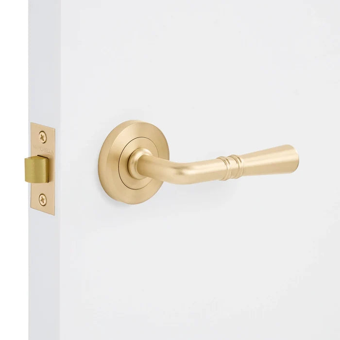 Satin Brass Passage Door Handle - Lexton - Manovella