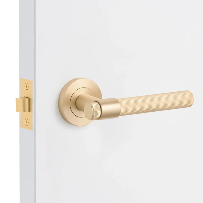 Satin Brass Passage Door Handle - Rochester - Manovella