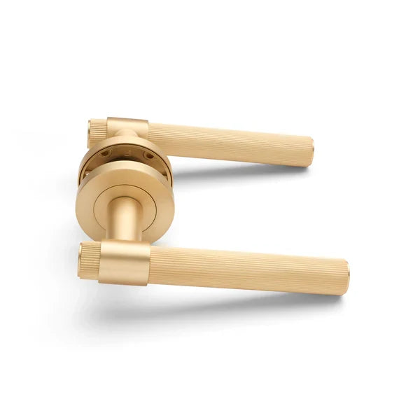 Satin Brass Passage Door Handle - Rochester - Manovella