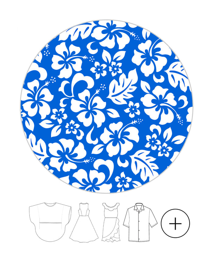 Sibling Set in Vintage Hibiscus Blue