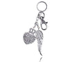 Silver Colored Crown Heart Wing Key Chain - ALILANG.COM