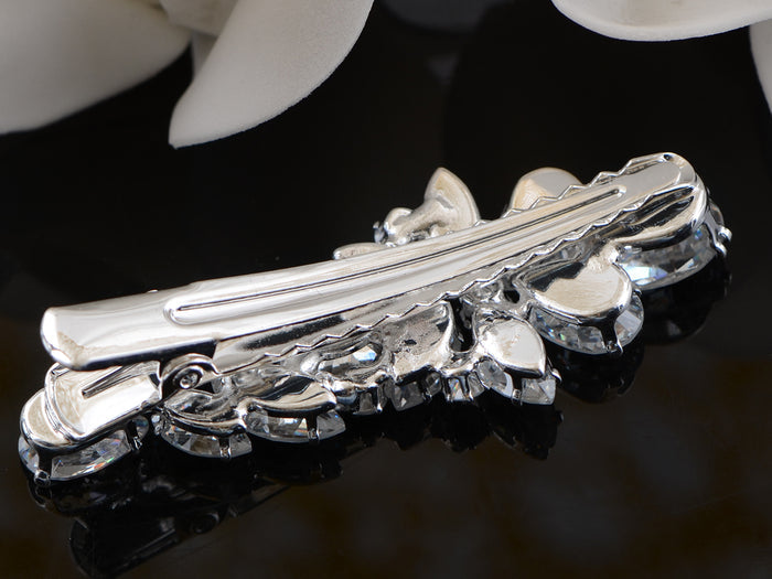 Silver Zircon Czech Flower Bridal Hair Clip Pin - ALILANG.COM
