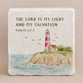 Small Scripture Block -Psalm 27:1 Lighthouse
