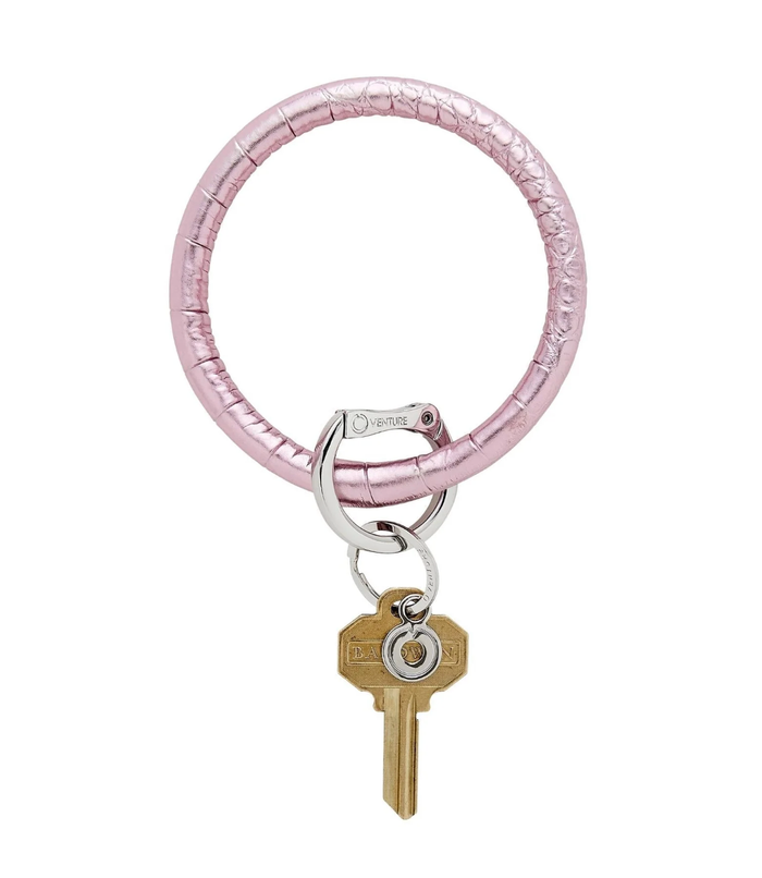 Solid Rose Croc Big O Key Ring