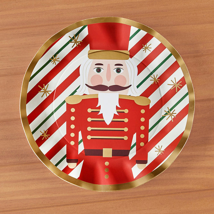 Sophistiplate Wavy Christmas Paper Dinner Plates, Nutcracker
