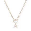 Sparkle Mini Toggle Initial Necklace - Gold - Findlay Rowe Designs