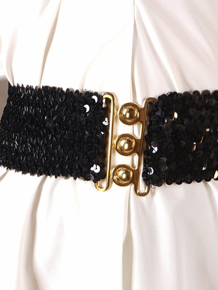 Sparkly Sequin Wide-Stretch Elastic Belt - ALILANG.COM