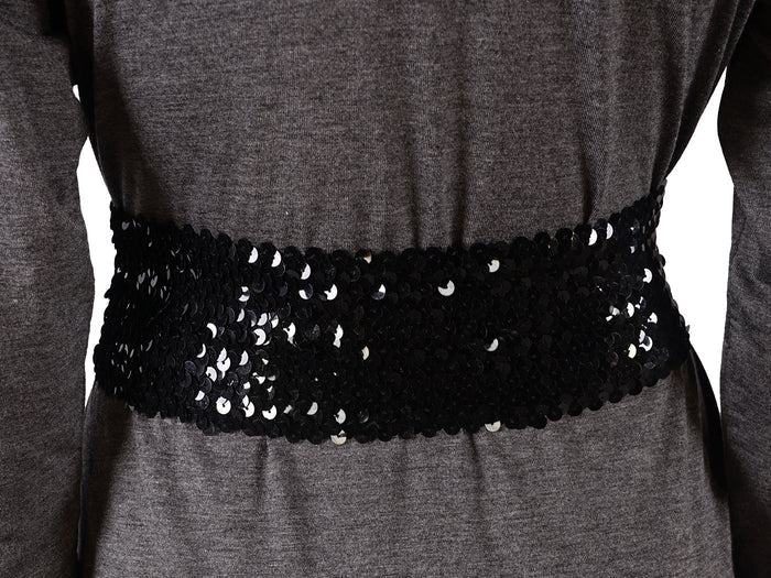 Sparkly Sequin Wide-Stretch Elastic Belt - ALILANG.COM