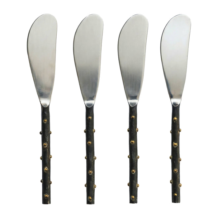 Stainless Steel Black & Gold Dots Spreaders
