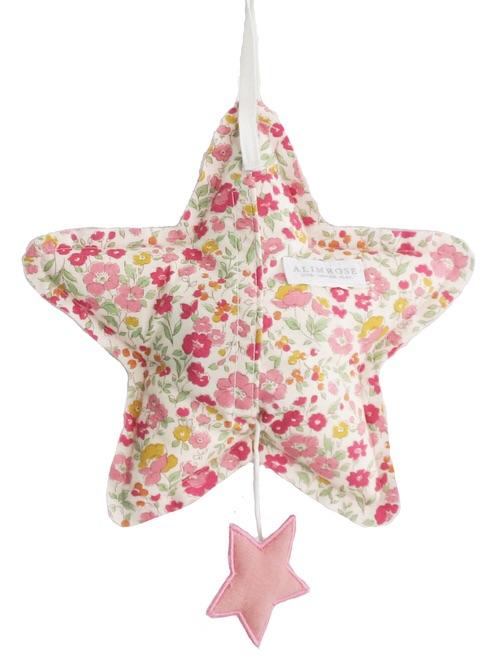 Star Musical Mobile - Blush Linen and Rose Garden "LET IT BE"