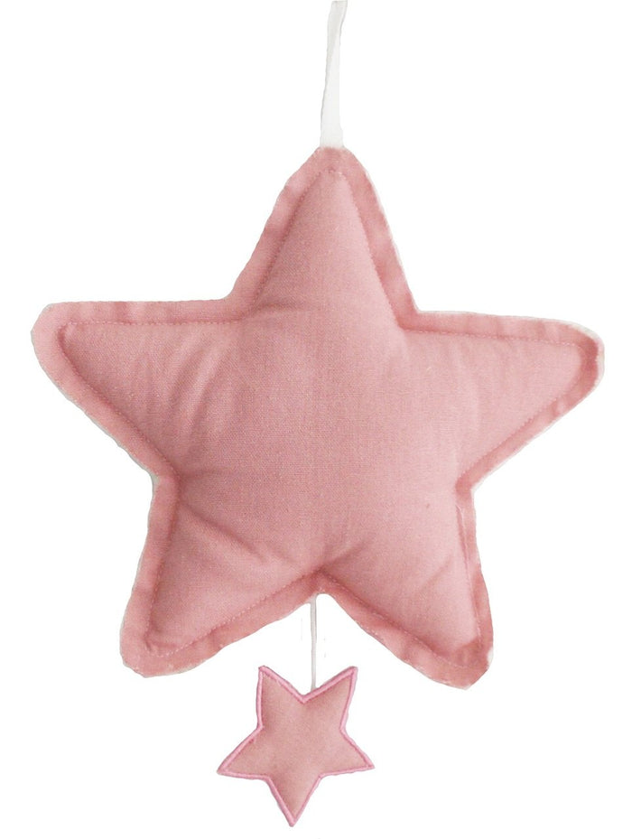 Star Musical Mobile - Blush Linen and Rose Garden "LET IT BE"