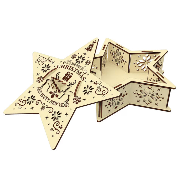 Star-Shaped Christmas Trinket Box with Opening Lid - Glowforge