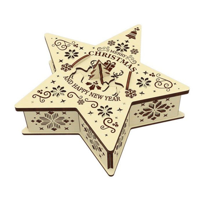 Star-Shaped Christmas Trinket Box with Opening Lid - Glowforge