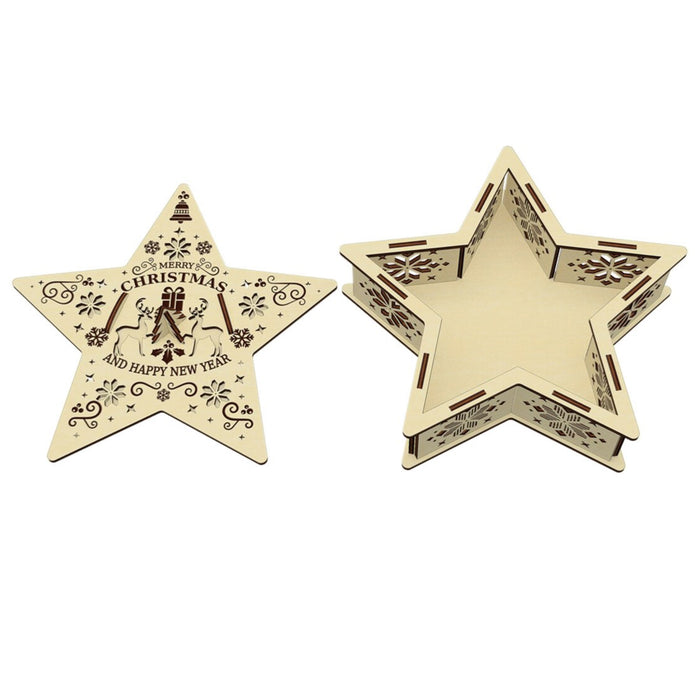 Star-Shaped Christmas Trinket Box with Opening Lid - Glowforge