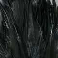 Shiny black iridescent saddle hackle feather detail