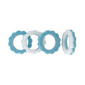 Teal and White Scallop Napkin Ring Set of 4