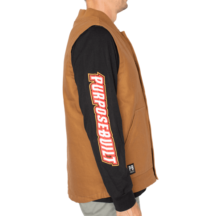 Purpose-Built Burton vest in saddle, view of the front pockets