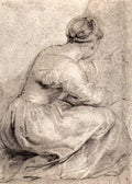 The Girl Squatted Down by Peter Paul Rubens Reproduction Oil Painting on Canvas