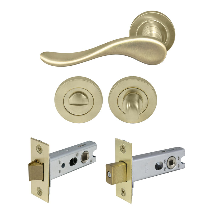 Privacy Set / Unlacquered Satin Brass - Living finish (Special Order)
