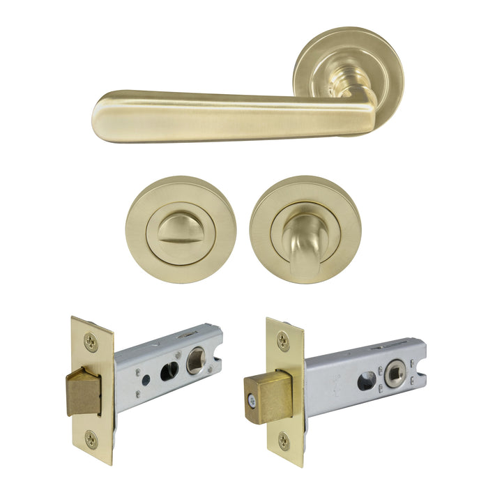 Privacy Set / Unlacquered Satin Brass - Living finish (Special Order)