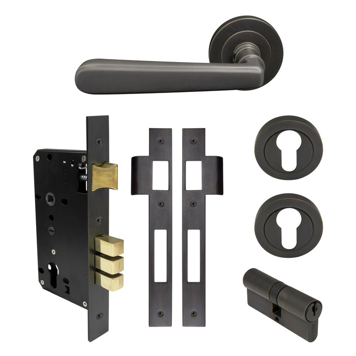 Entrance E85 Set - Key/Key / Dark Roman Brass - Living finish (Special Order)