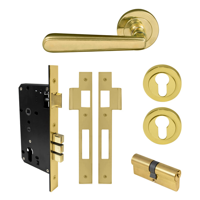 Entrance E85 Set - Key/Key / Unlacquered Brass - Living finish (Special Order)