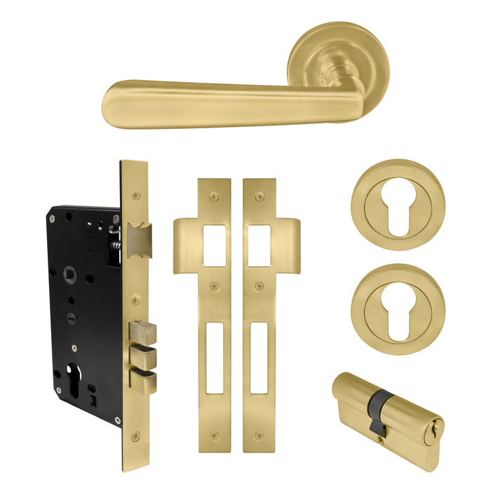 Entrance E85 Set - Key/Key / Matt Satin Brass - Matt Lacquered (Special Order)