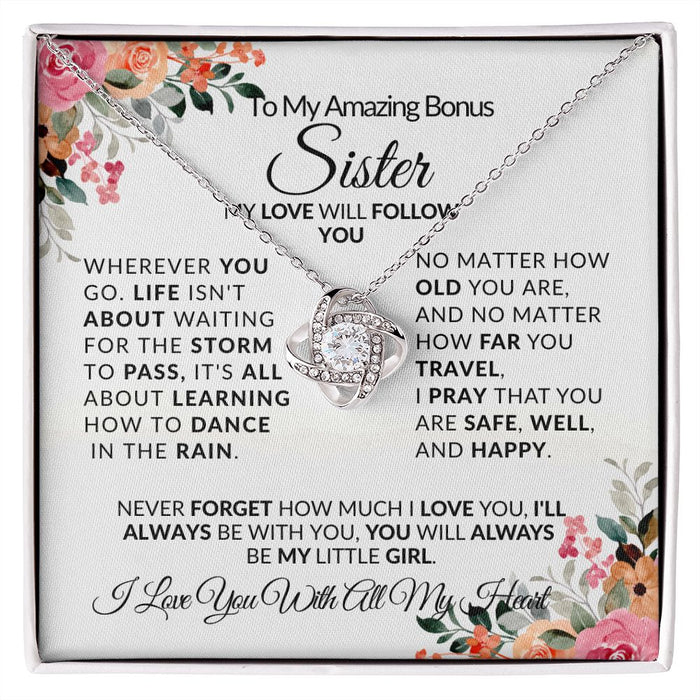 TO MY AMAZING BONUS SISTER- Love Knot Necklace💕