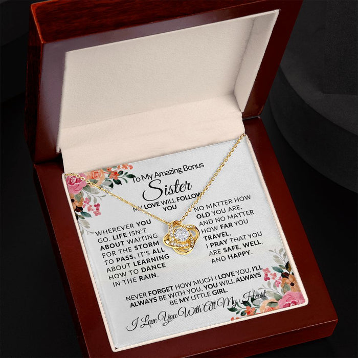 TO MY AMAZING BONUS SISTER- Love Knot Necklace💕