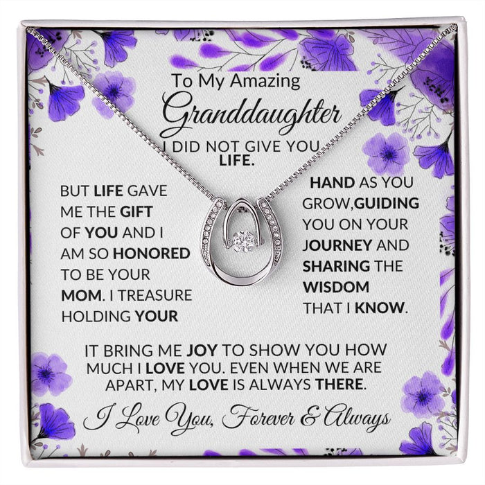 To My Amazing Granddaughter -Pure Luck- Pendant Necklace
