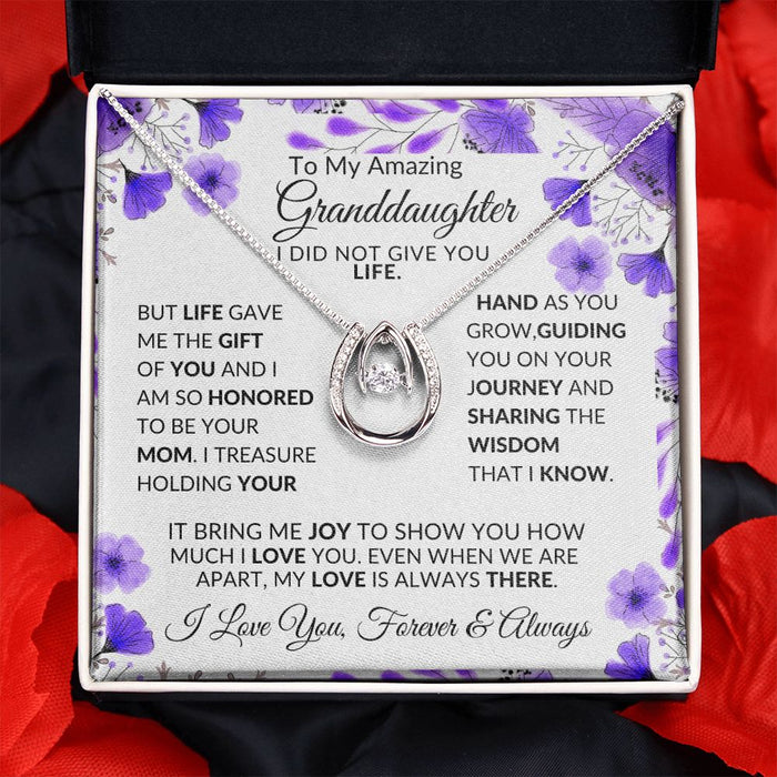 To My Amazing Granddaughter -Pure Luck- Pendant Necklace