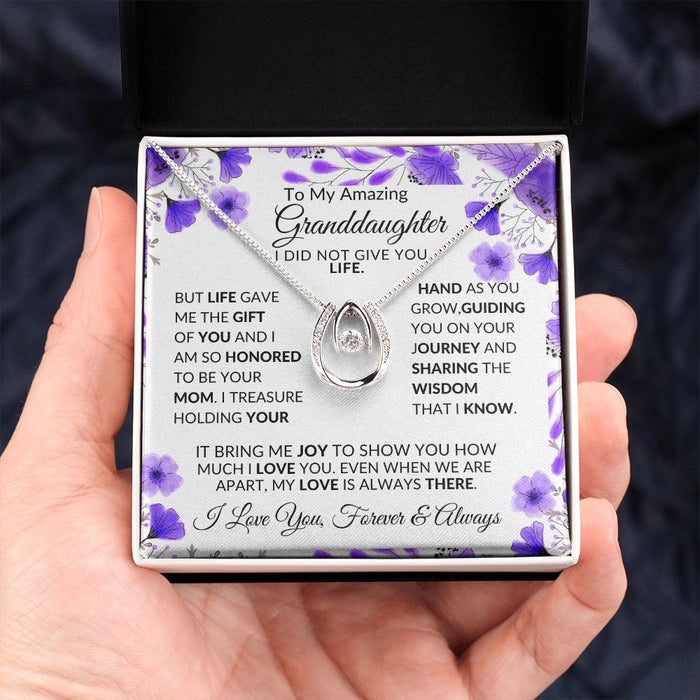 To My Amazing Granddaughter -Pure Luck- Pendant Necklace