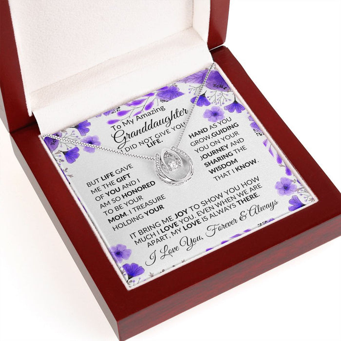To My Amazing Granddaughter -Pure Luck- Pendant Necklace