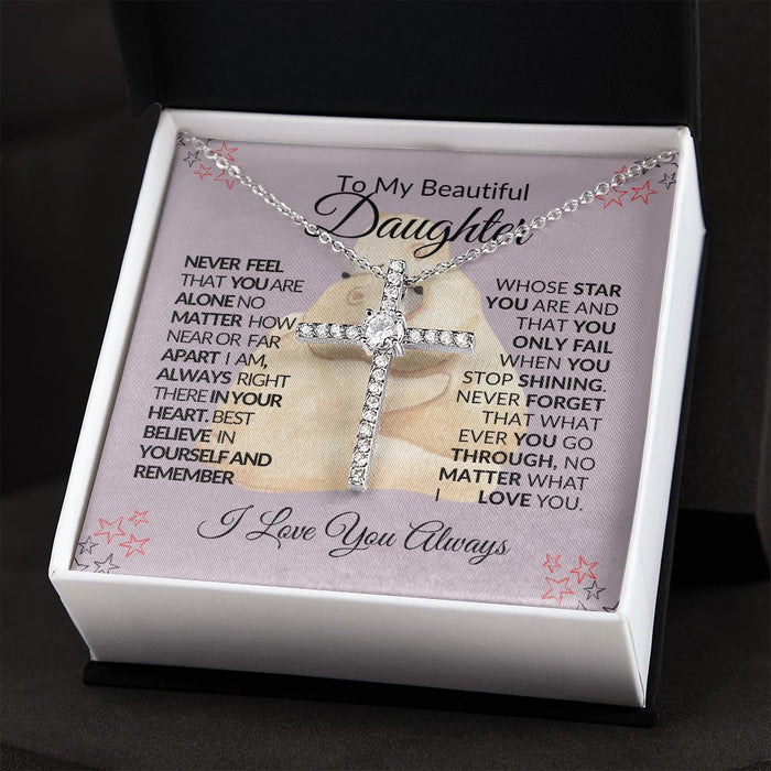 TO MY BEAUTIFUL DAUGHTER - Cross Necklace