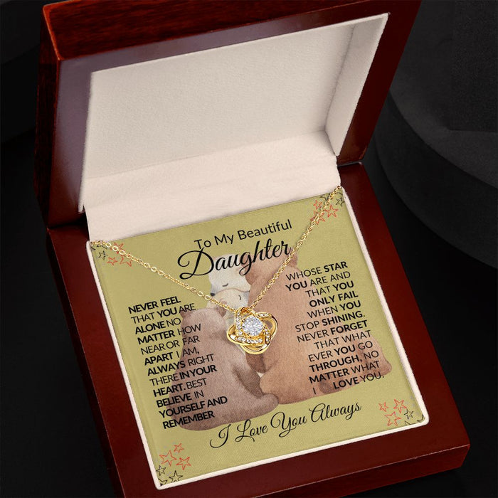 TO MY BEAUTIFUL DAUGHTER - Love Knot Necklace
