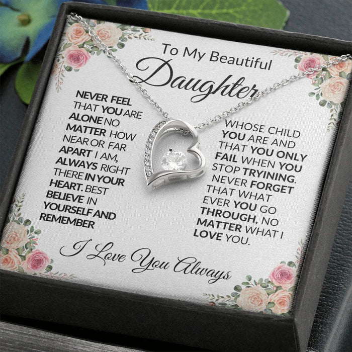 TO MY BEAUTIFUL DAUGHTER-FAR- FOREVER LOVE NECKLACE