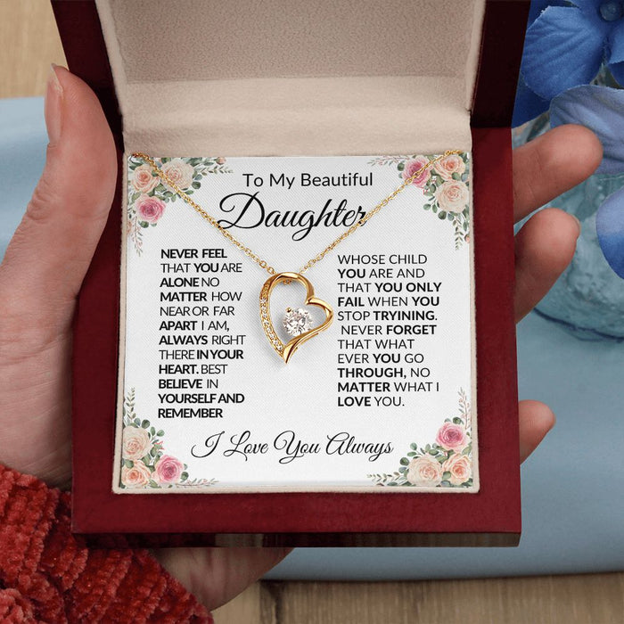 TO MY BEAUTIFUL DAUGHTER-FAR- FOREVER LOVE NECKLACE
