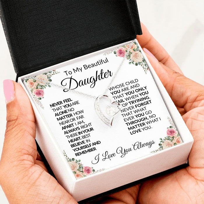TO MY BEAUTIFUL DAUGHTER-FAR- FOREVER LOVE NECKLACE