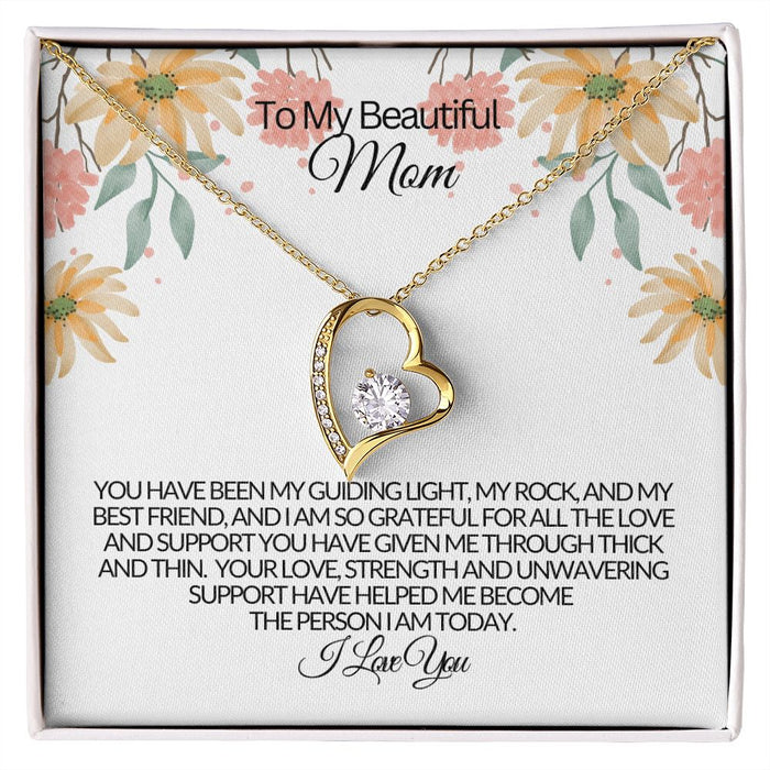 To My Beautiful Mom - Thanks -Forever Love Necklace💕