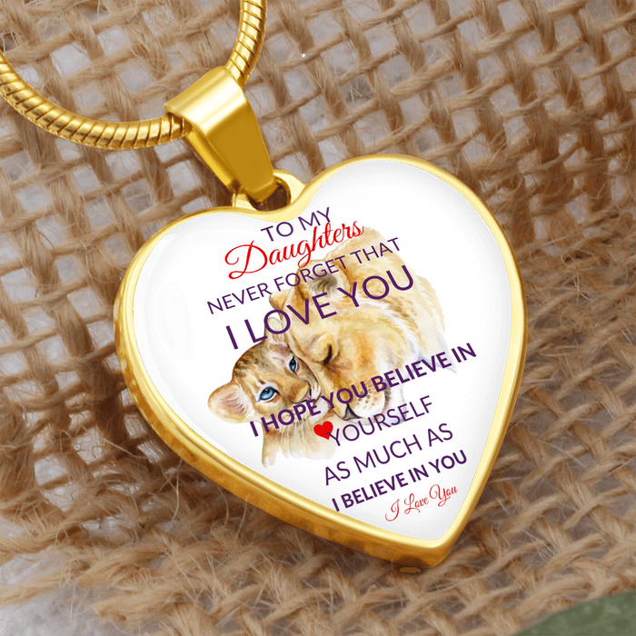 To My Daughter- Exceptional- Heart Pendant Necklace