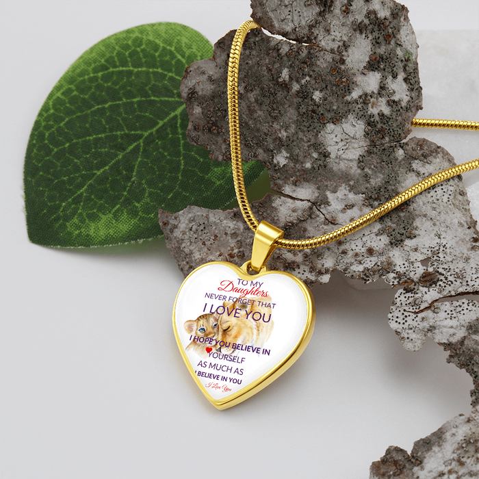 To My Daughter- Exceptional- Heart Pendant Necklace