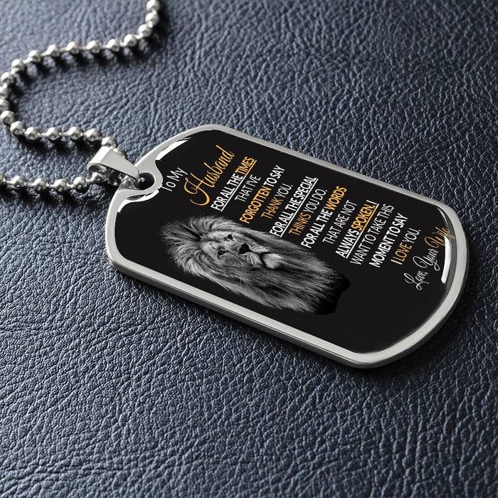 To My HUSBAND MILITARY DOG TAG