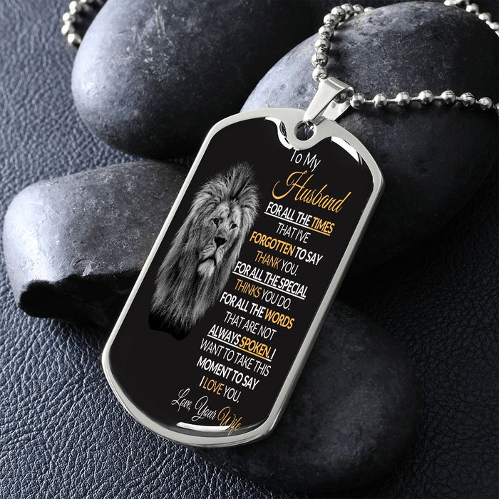To My HUSBAND MILITARY DOG TAG