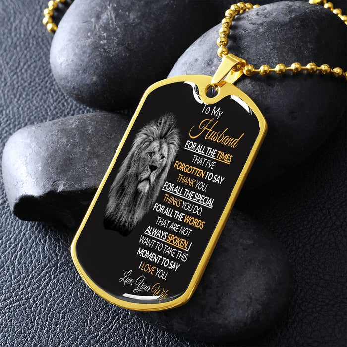To My HUSBAND MILITARY DOG TAG