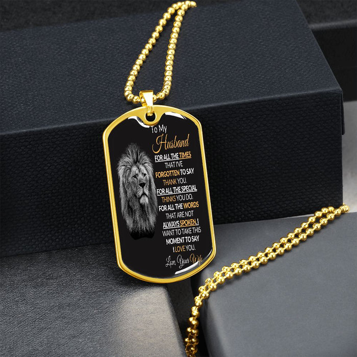 To My HUSBAND MILITARY DOG TAG