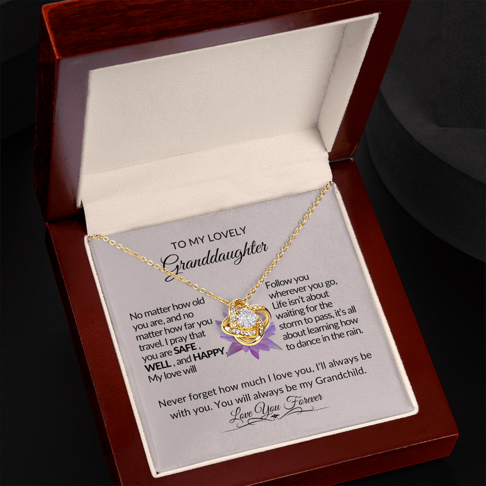 To My Lovely Granddaughter-Dance- Love Knot Necklace