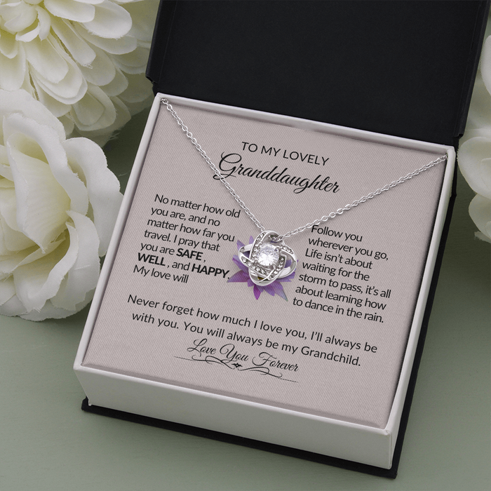 To My Lovely Granddaughter-Dance- Love Knot Necklace